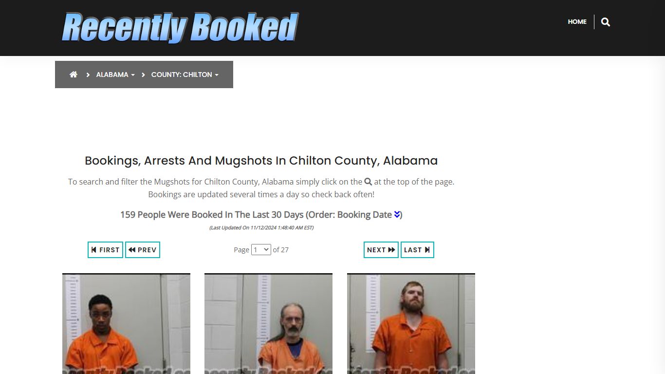 Bookings, Arrests and Mugshots in Chilton County, Alabama - Recently Booked