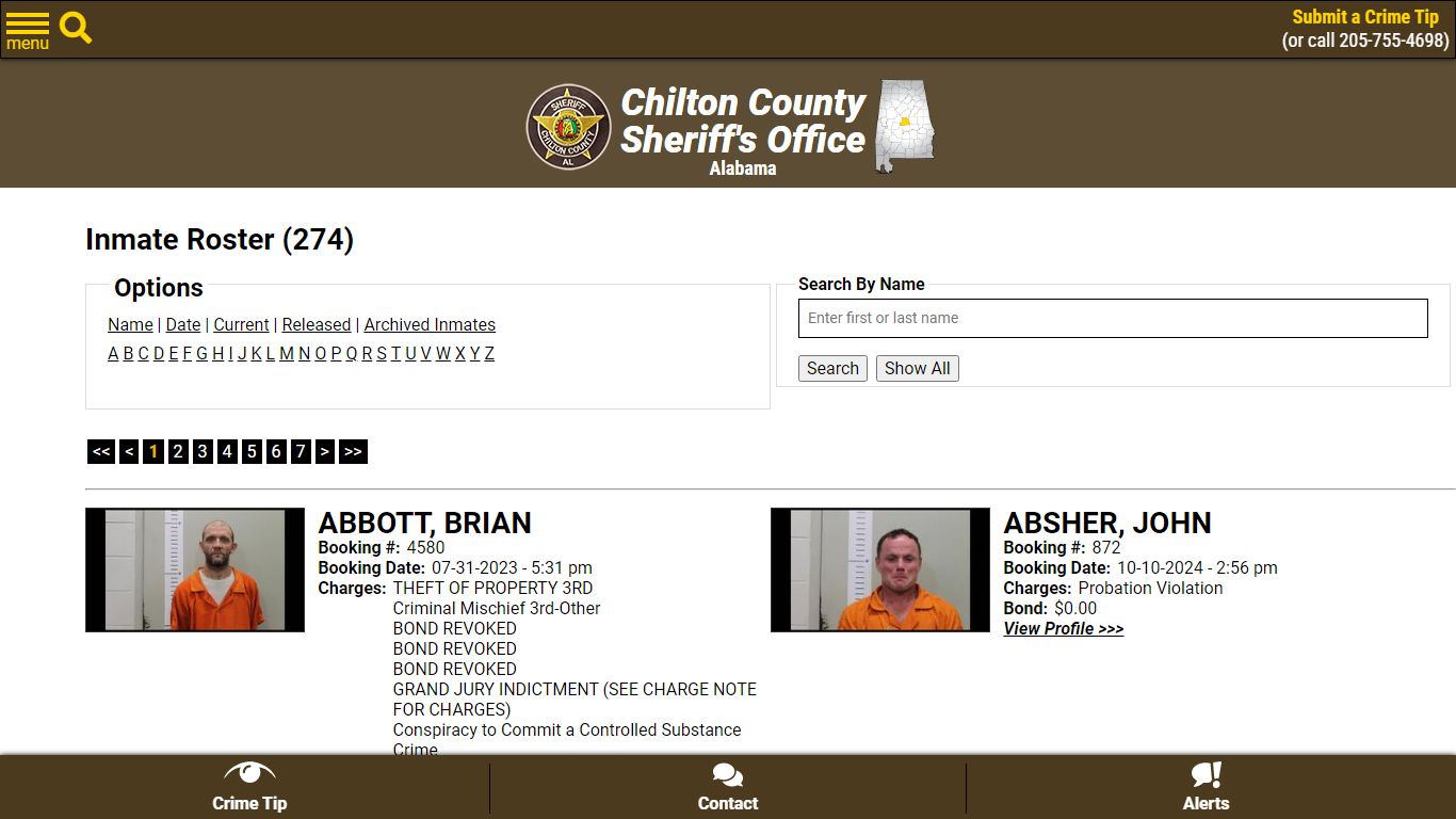 Inmate Roster - Current Inmates - Chilton County Sheriff's Office