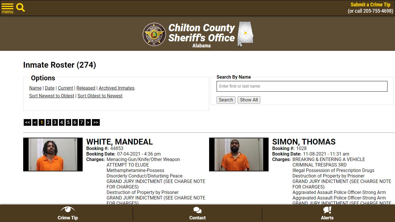 Inmate Roster - Current Inmates Booking Date Ascending - Chilton County ...